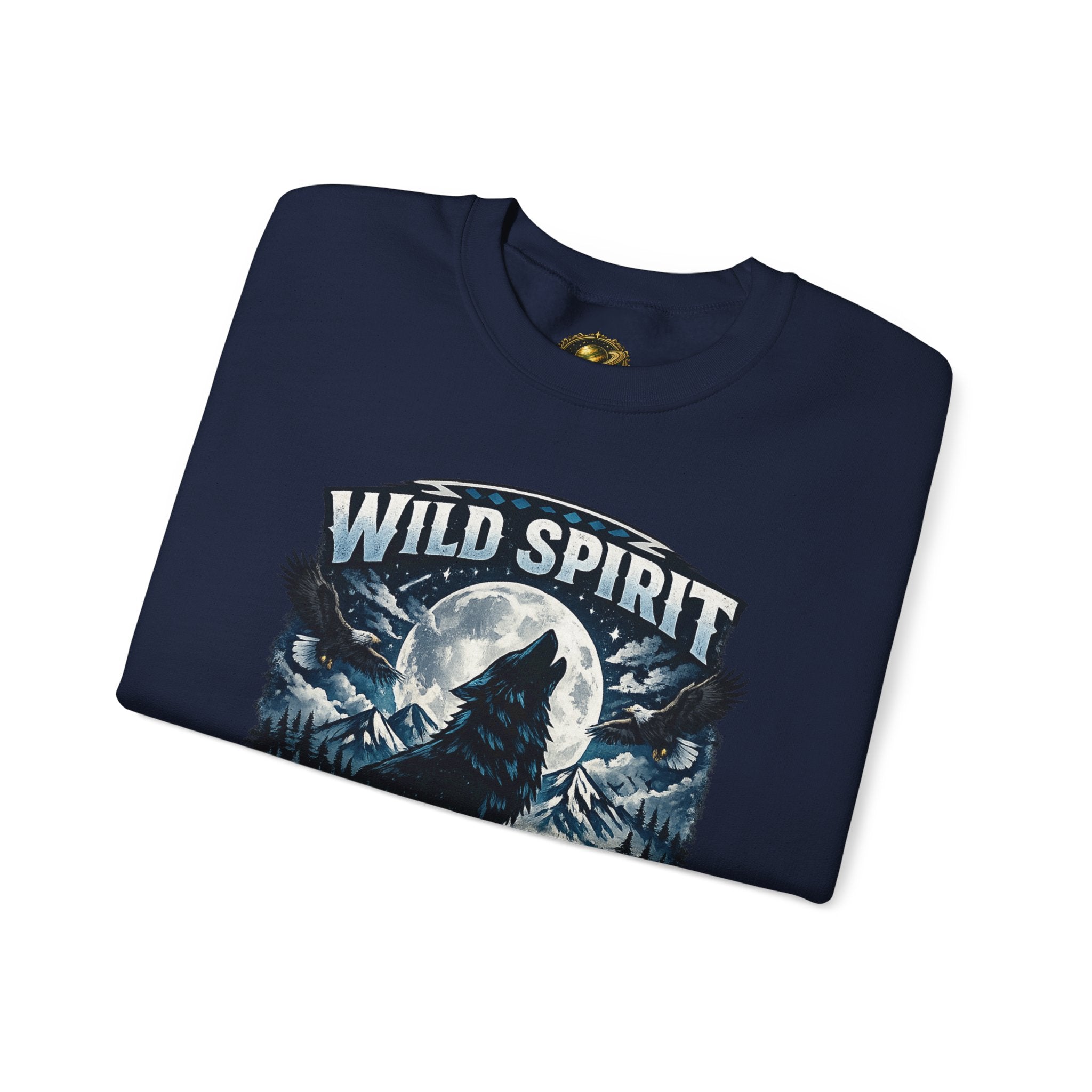 Wolf Moon Crewneck Sweatshirt — "Wild Spirit" Graphic Pullover