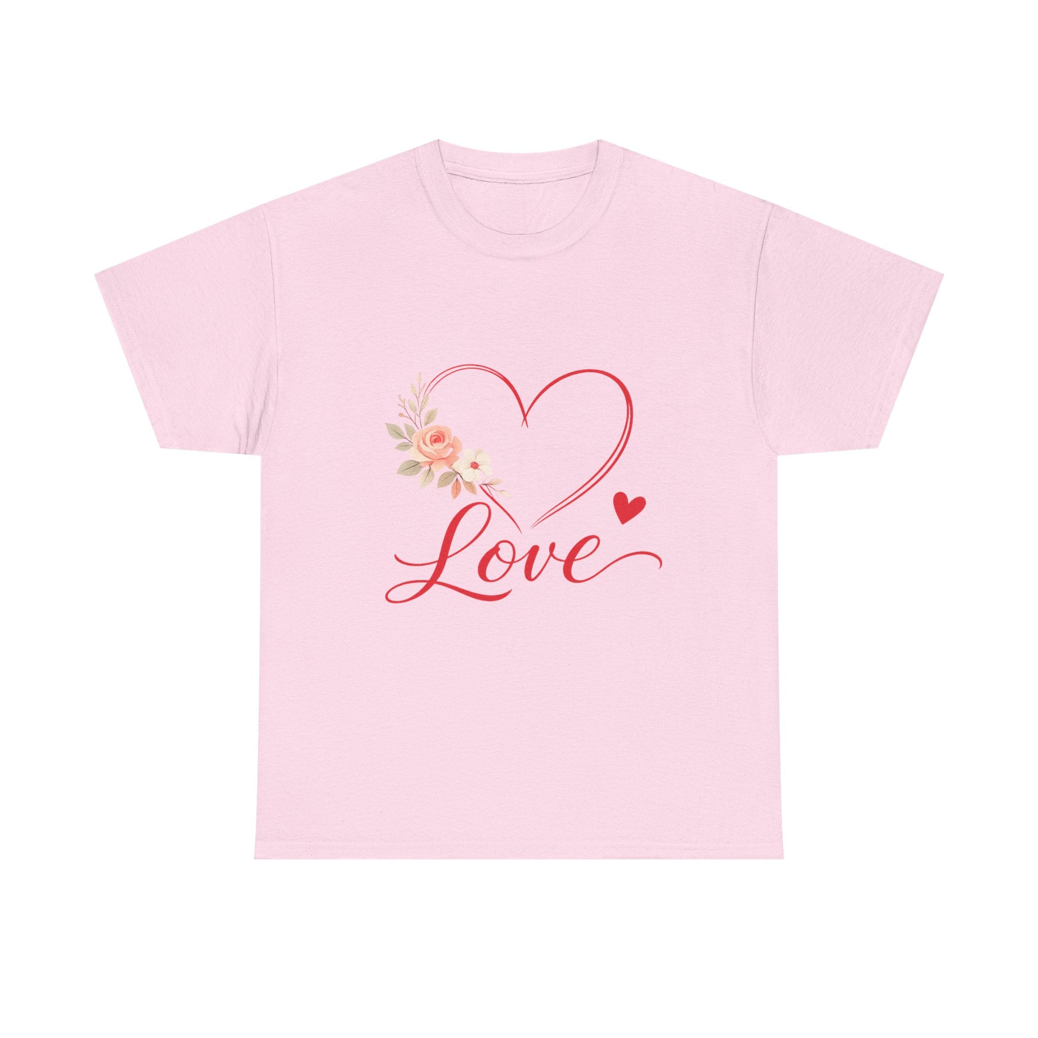 Love Heart Floral Tee — Romantic Valentine’s Day T-Shirt