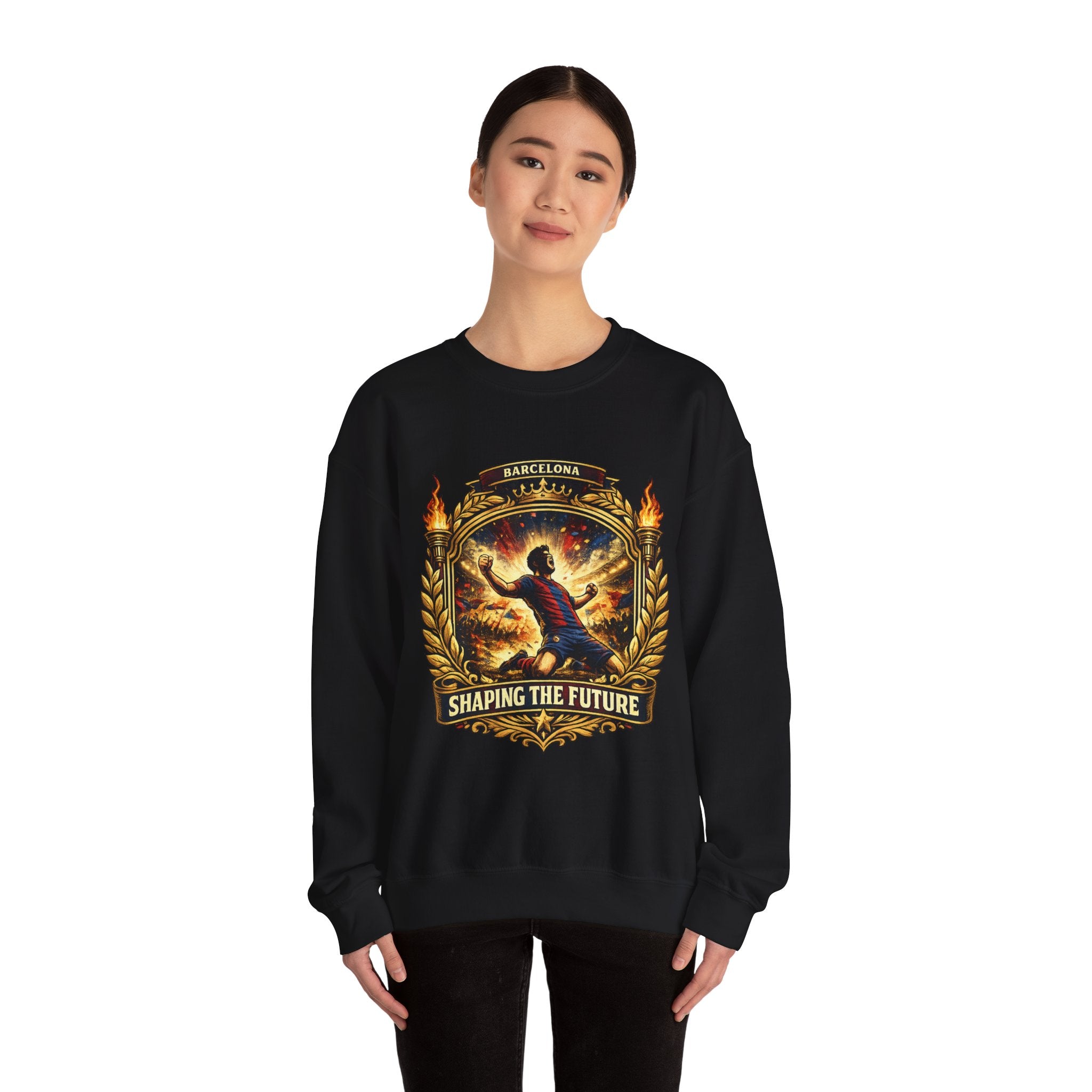 Crewneck Sweatshirt — "Shaping the Future" Barcelona Graphic