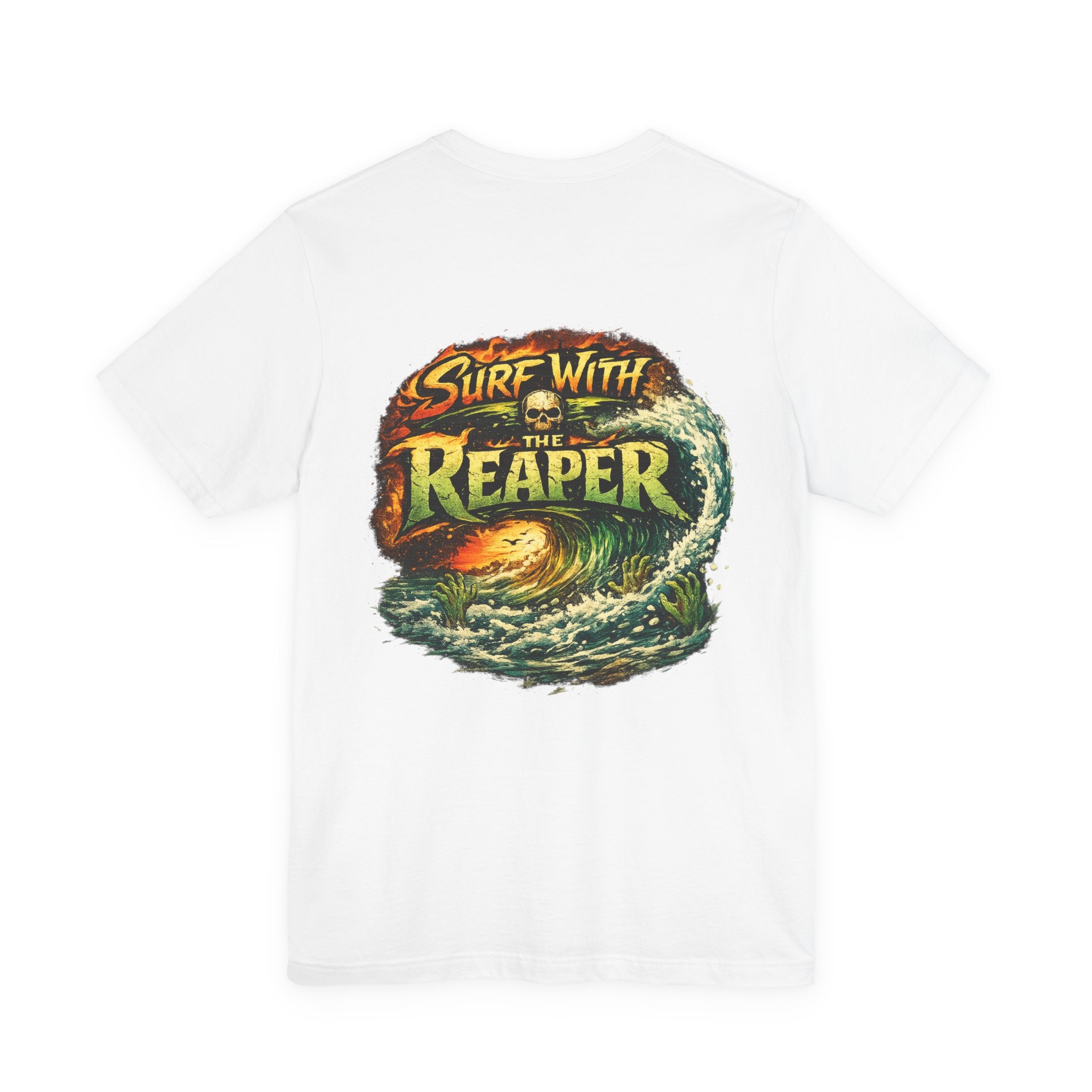 Ride the Reaper Surf T‑Shirt — Grim Reaper Surfing Graphic Tee