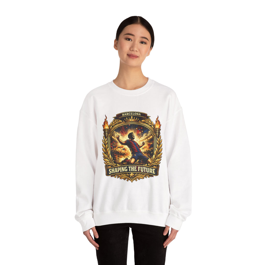 Crewneck Sweatshirt — "Shaping the Future" Barcelona Graphic