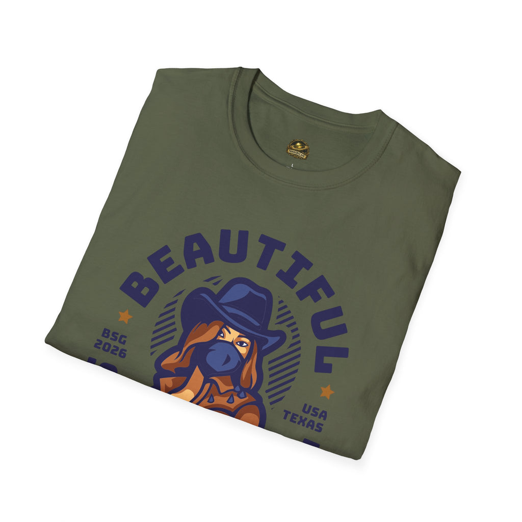 T-Shirt — "Beautiful Strong Girl" Graphic Tee (Cowgirl Illustration)