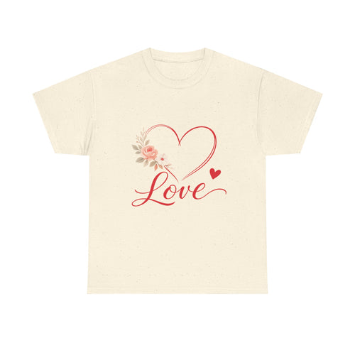 Love Heart Floral Tee — Romantic Valentine’s Day T-Shirt