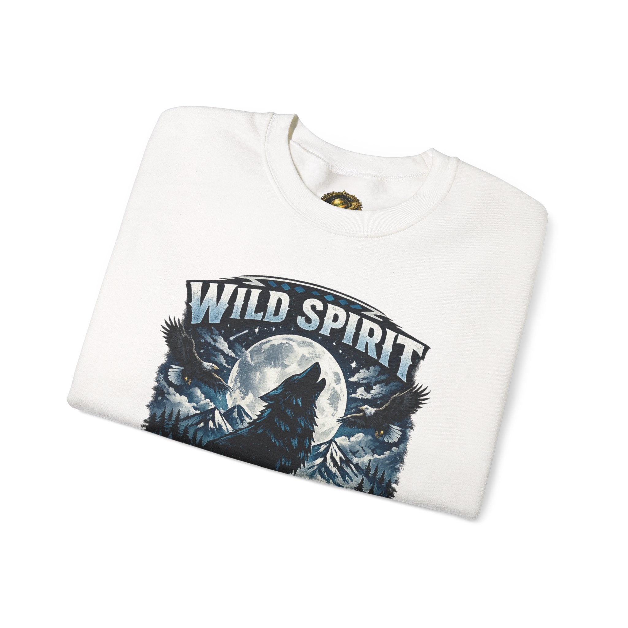 Wolf Moon Crewneck Sweatshirt — "Wild Spirit" Graphic Pullover