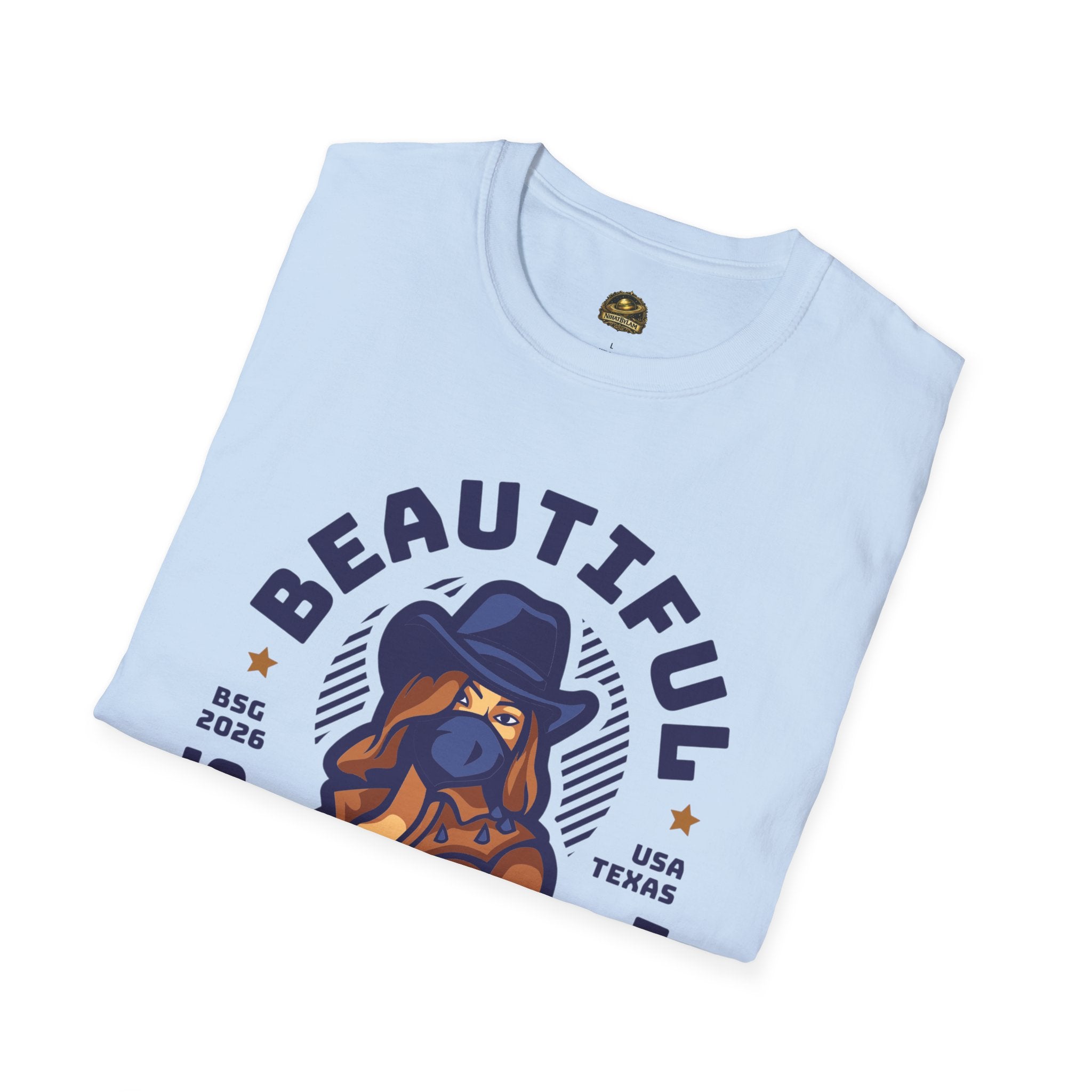 T-Shirt — "Beautiful Strong Girl" Graphic Tee (Cowgirl Illustration)