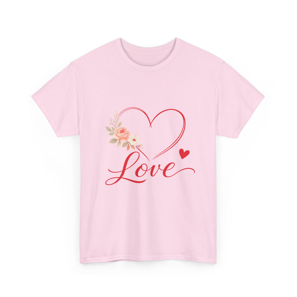 Love Heart Floral Tee — Romantic Valentine’s Day T-Shirt