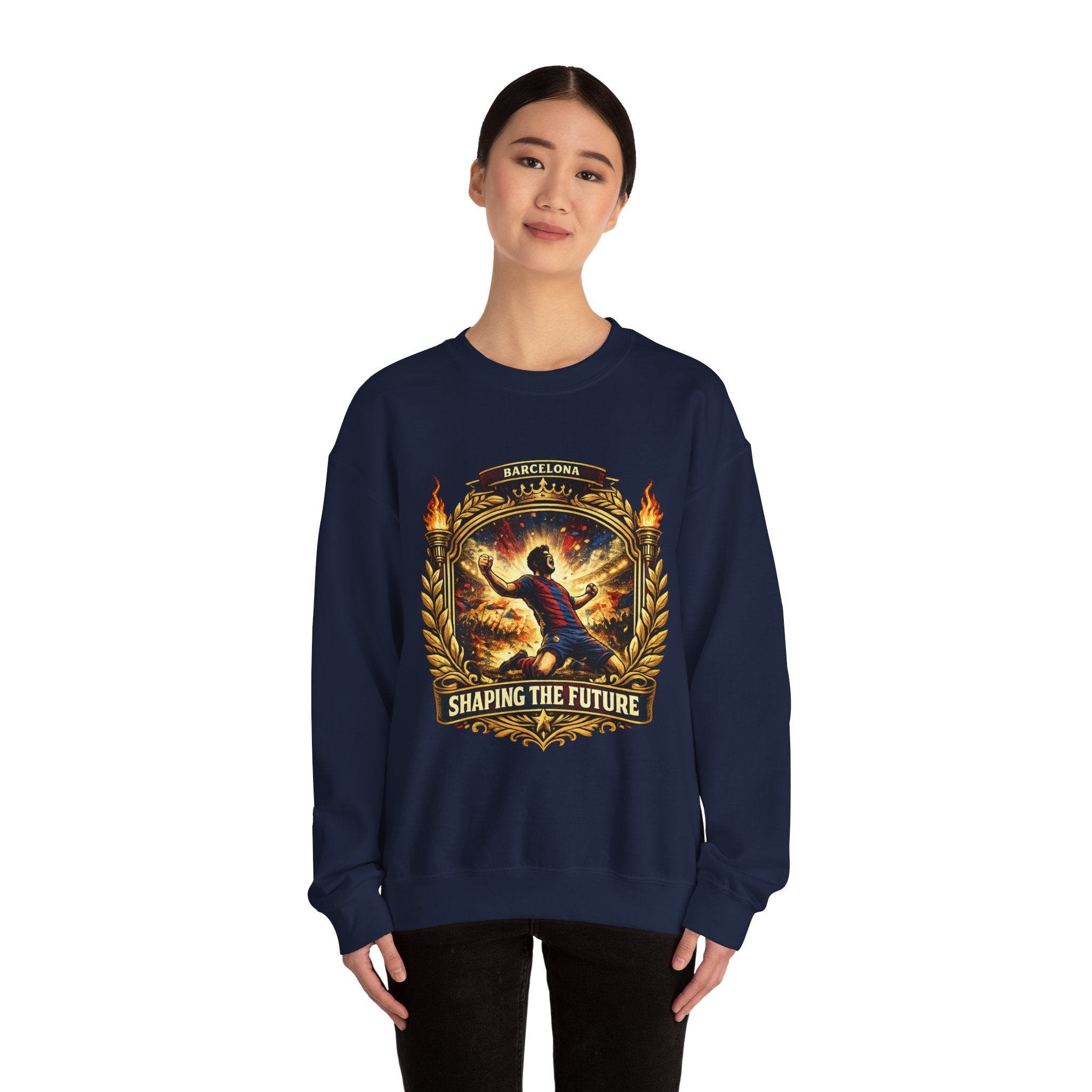 Crewneck Sweatshirt — "Shaping the Future" Barcelona Graphic