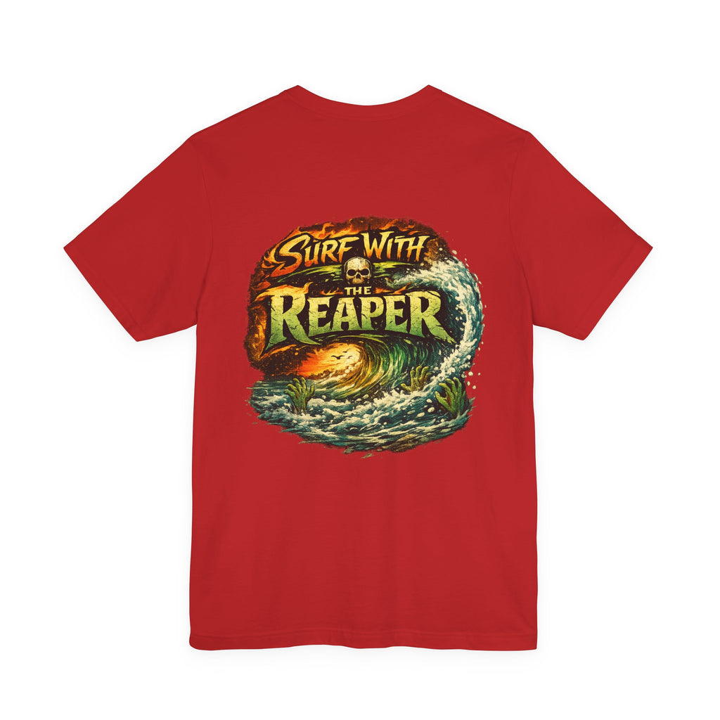 Ride the Reaper Surf T‑Shirt — Grim Reaper Surfing Graphic Tee