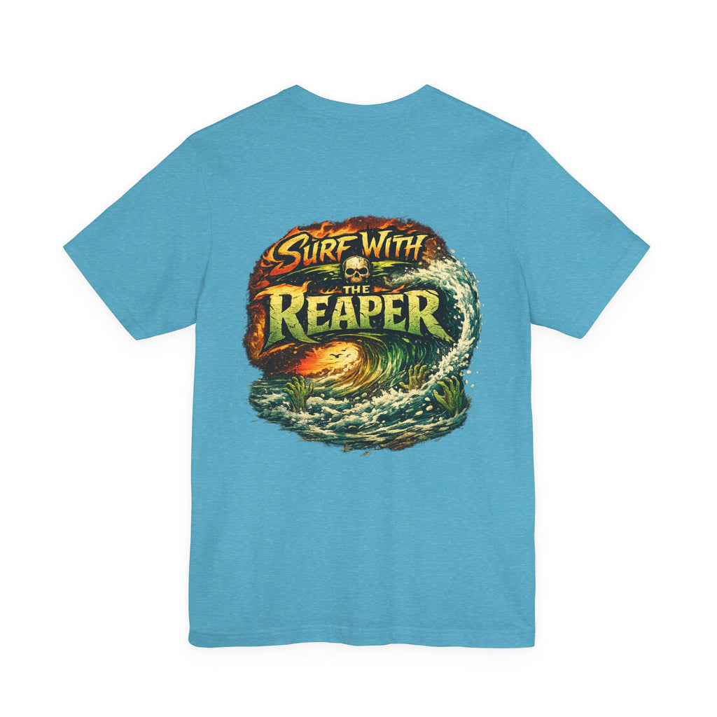 Ride the Reaper Surf T‑Shirt — Grim Reaper Surfing Graphic Tee