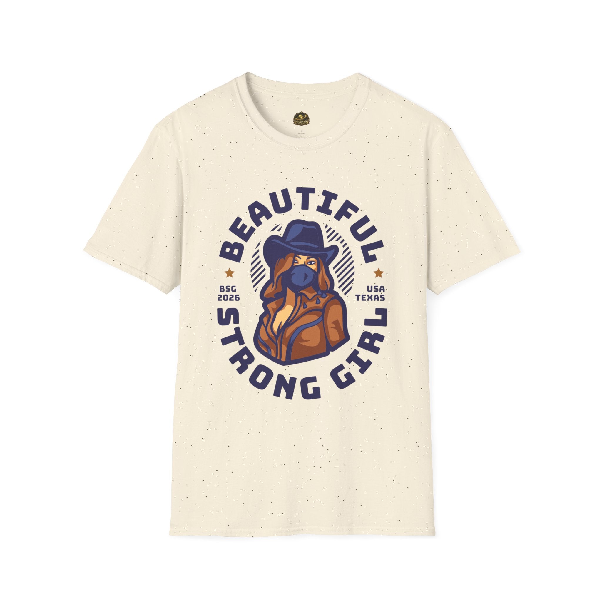 T-Shirt — "Beautiful Strong Girl" Graphic Tee (Cowgirl Illustration)