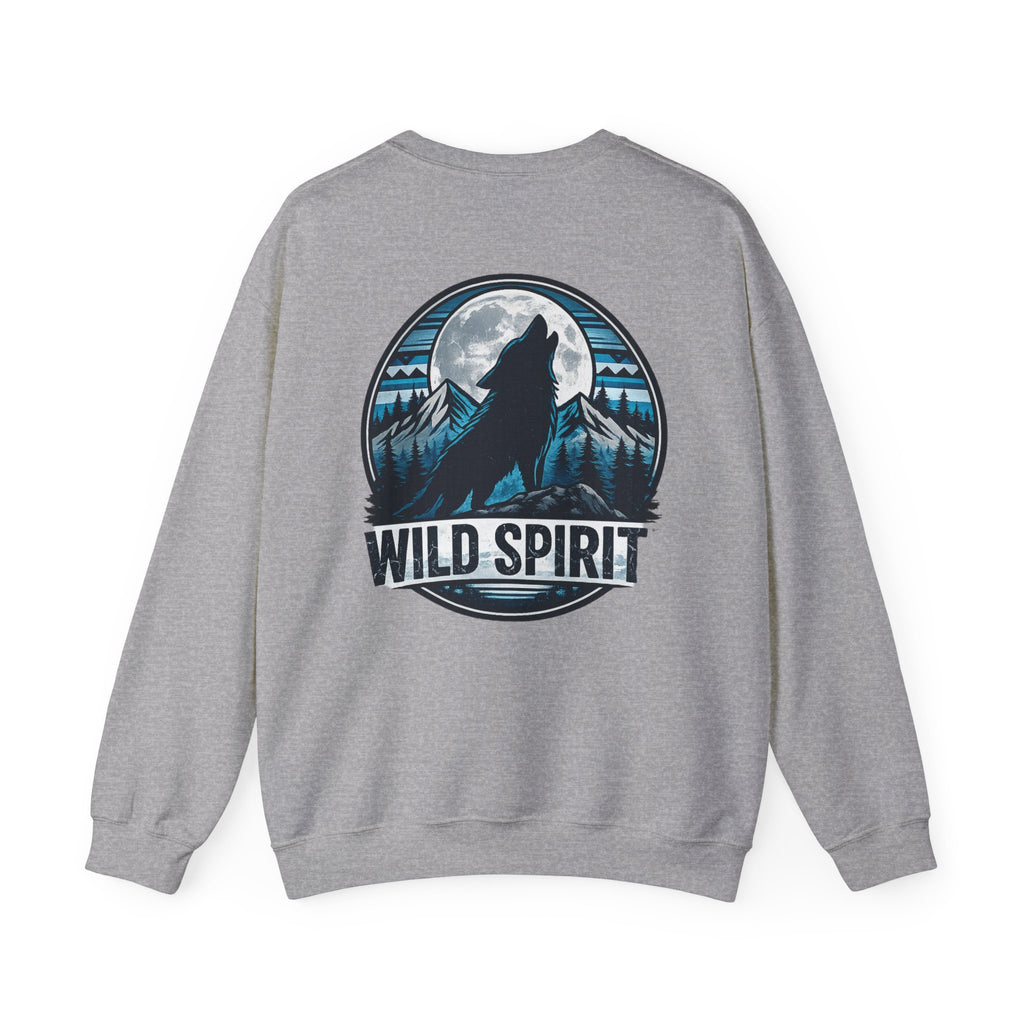 Wolf Moon Crewneck Sweatshirt — "Wild Spirit" Graphic Pullover