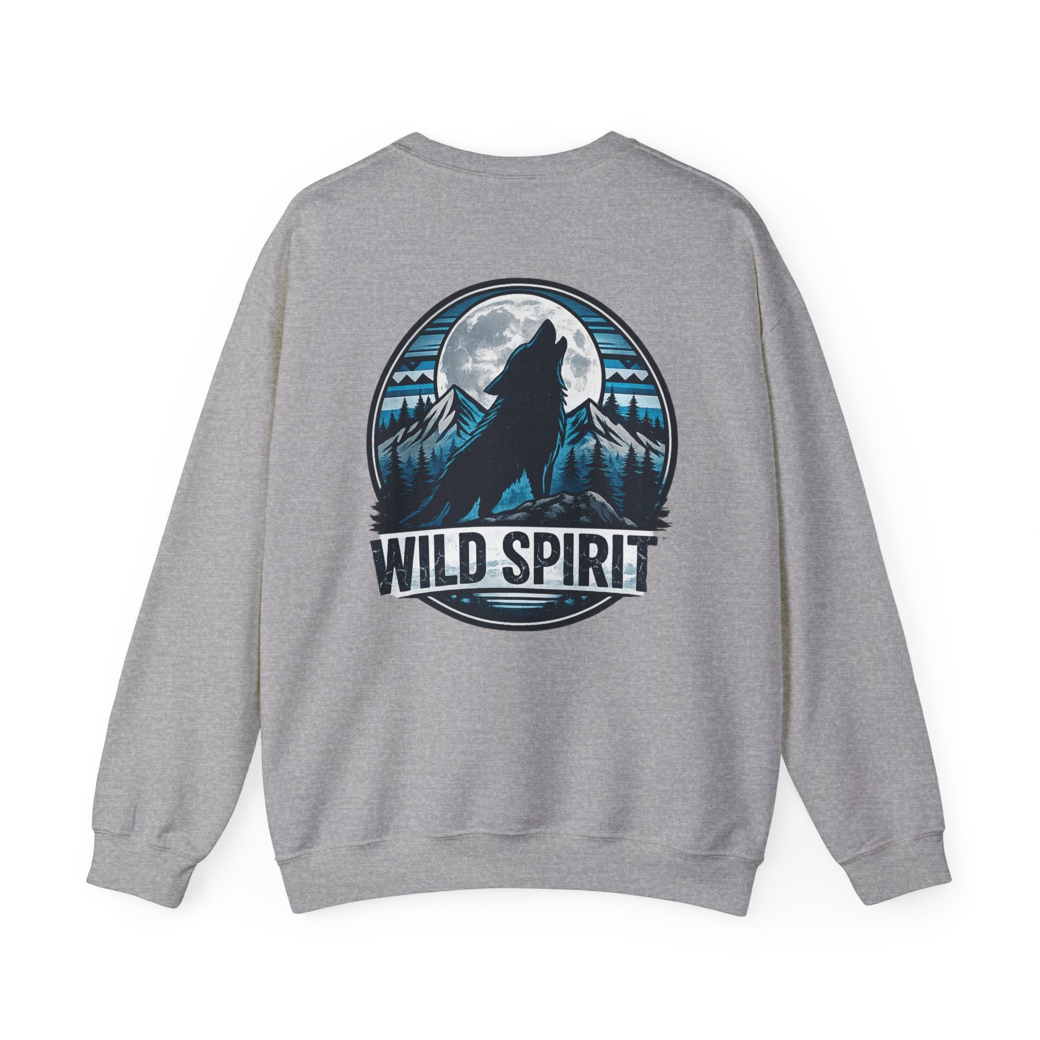 Wolf Moon Crewneck Sweatshirt — "Wild Spirit" Graphic Pullover