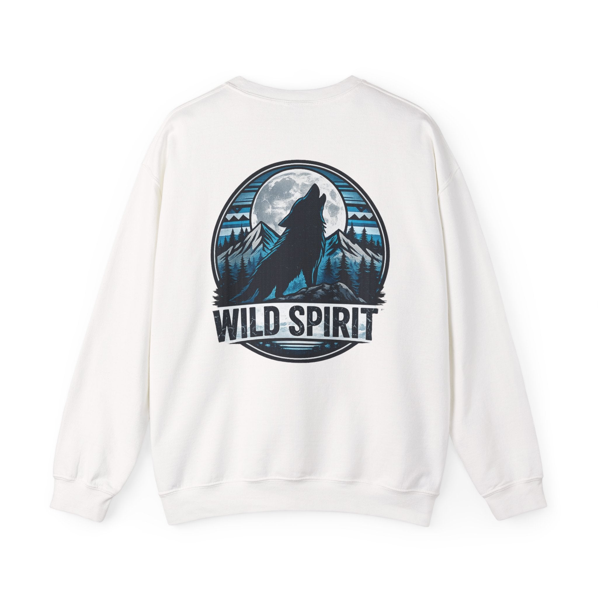 Wolf Moon Crewneck Sweatshirt — "Wild Spirit" Graphic Pullover
