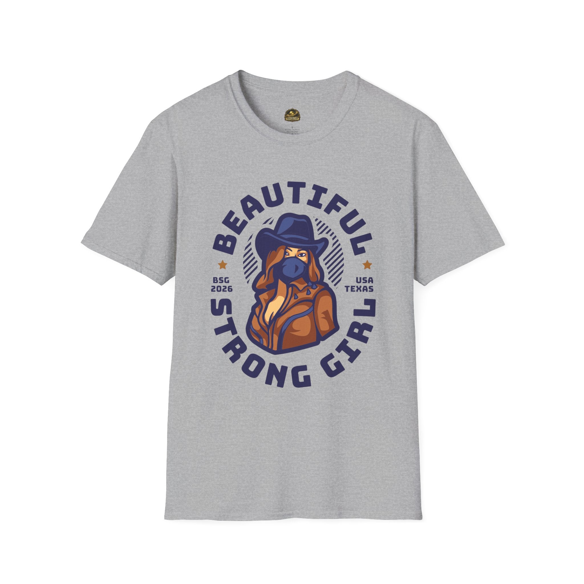 T-Shirt — "Beautiful Strong Girl" Graphic Tee (Cowgirl Illustration)