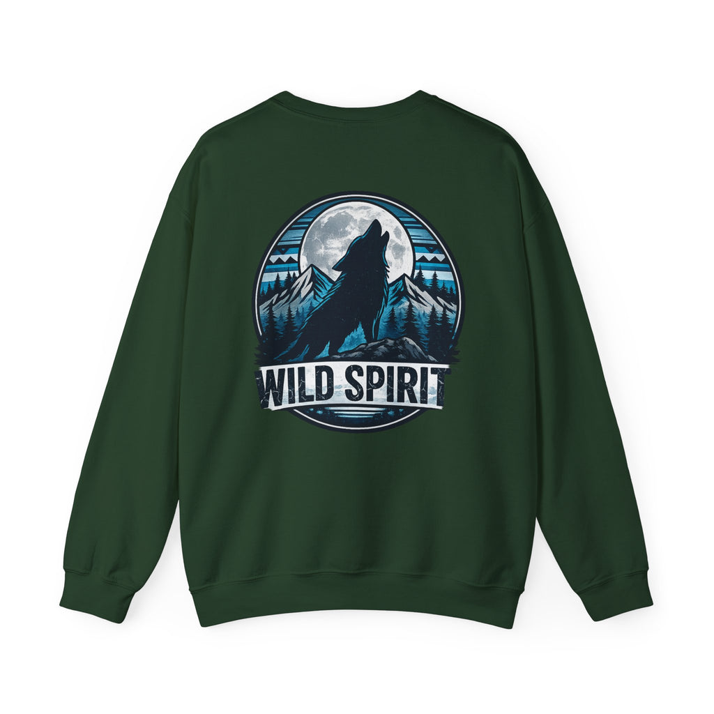 Wolf Moon Crewneck Sweatshirt — "Wild Spirit" Graphic Pullover