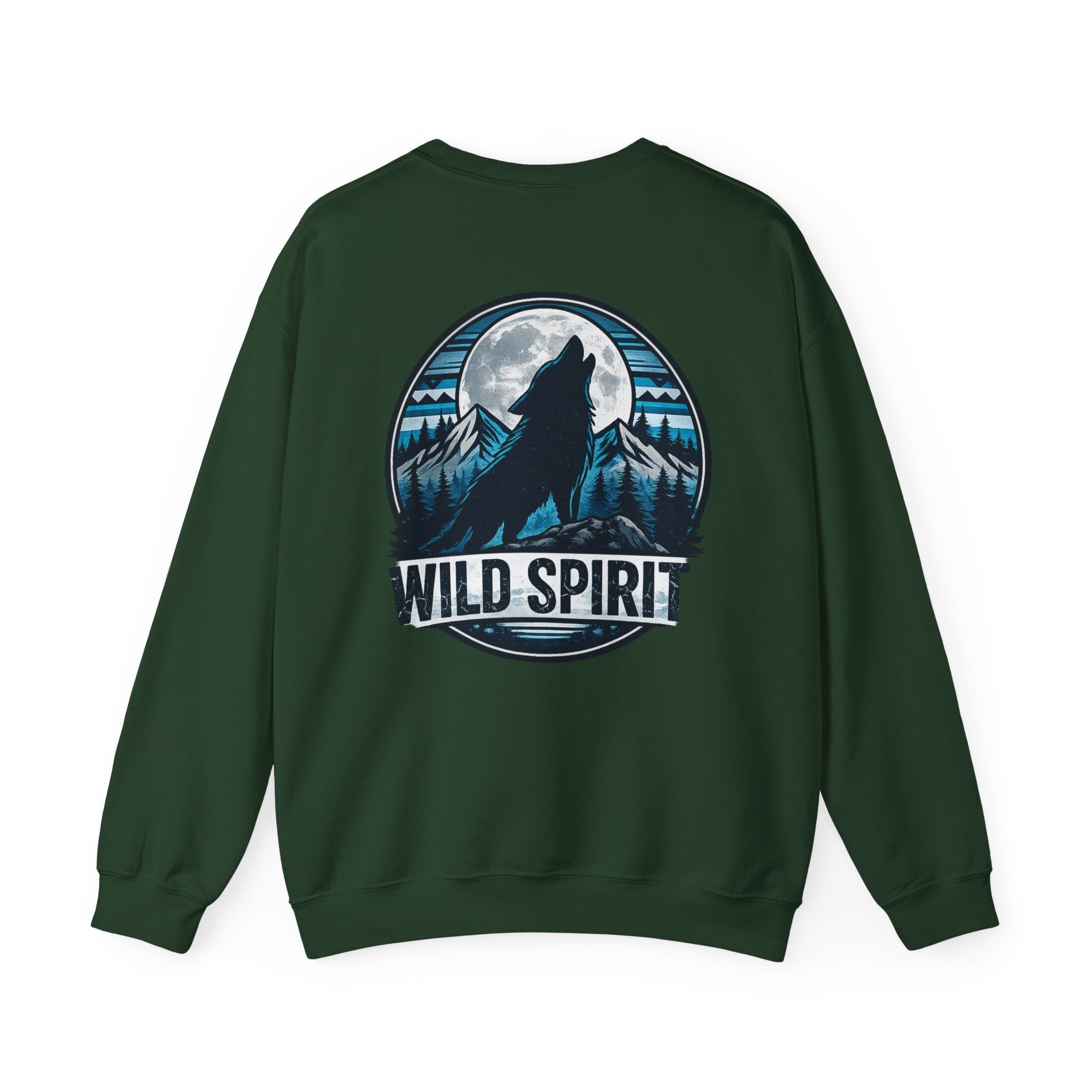Wolf Moon Crewneck Sweatshirt — "Wild Spirit" Graphic Pullover