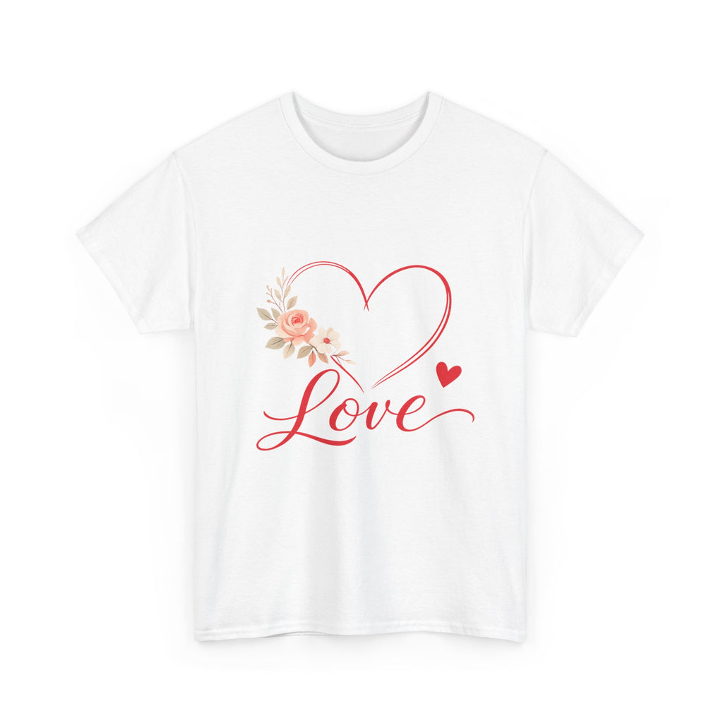 Love Heart Floral Tee — Romantic Valentine’s Day T-Shirt