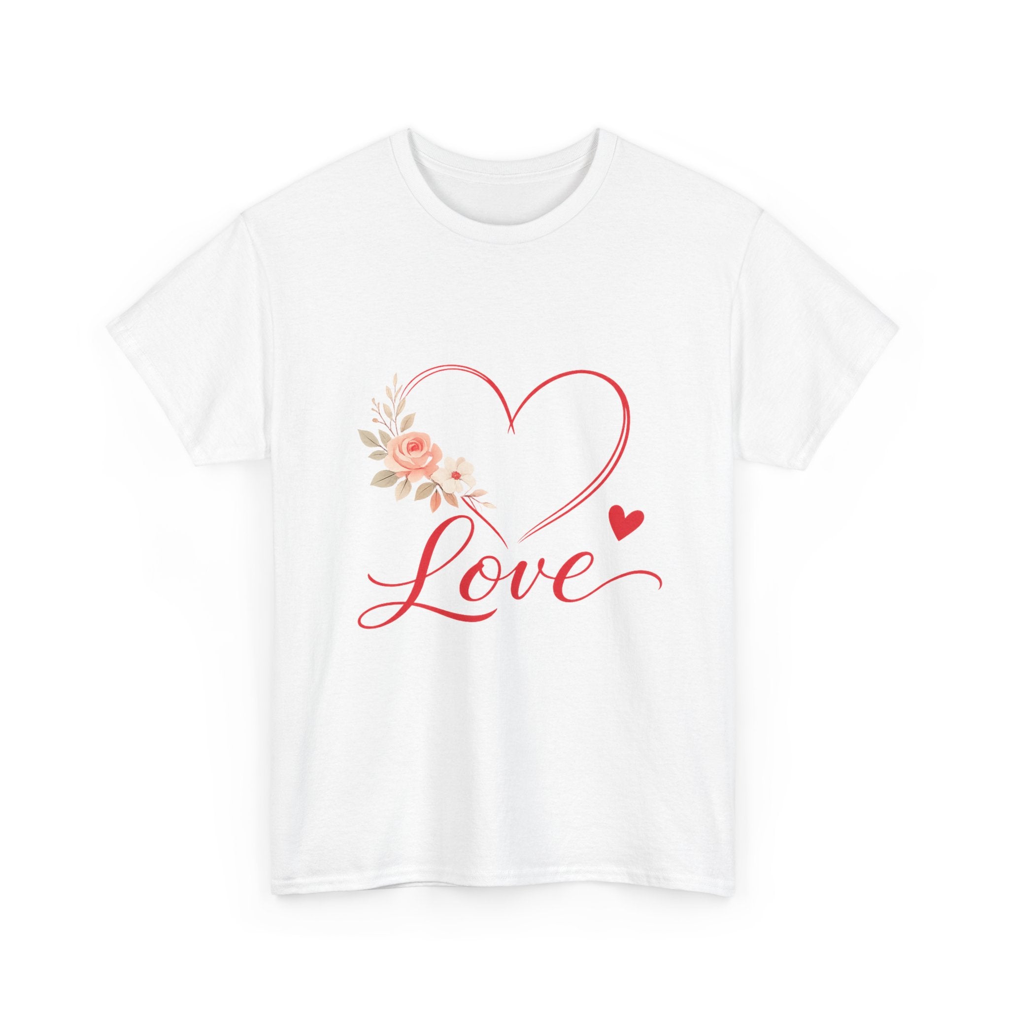 Love Heart Floral Tee — Romantic Valentine’s Day T-Shirt