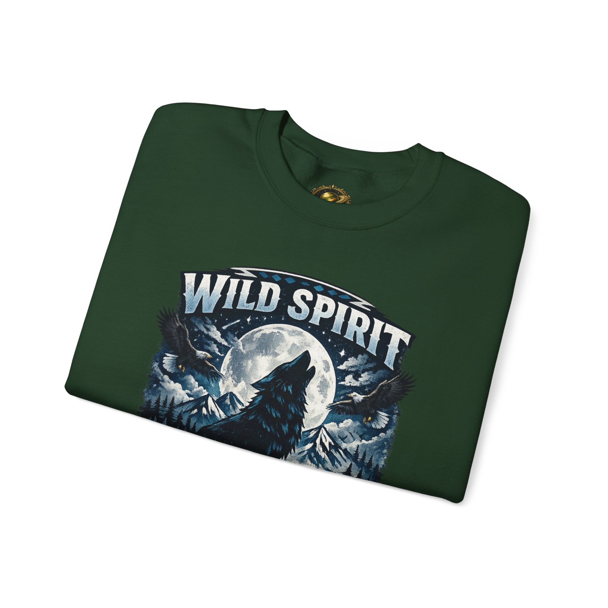 Wolf Moon Crewneck Sweatshirt — "Wild Spirit" Graphic Pullover