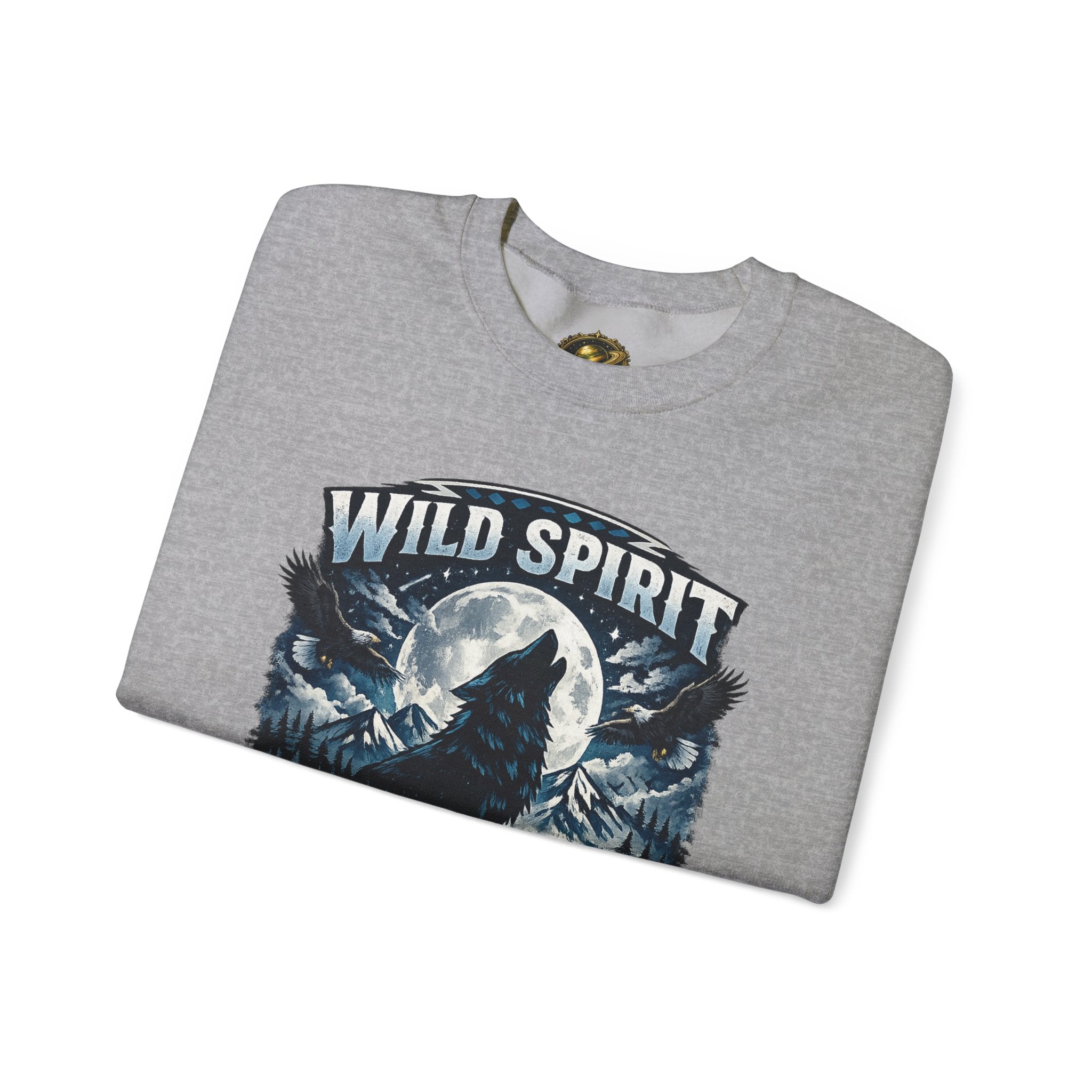 Wolf Moon Crewneck Sweatshirt — "Wild Spirit" Graphic Pullover