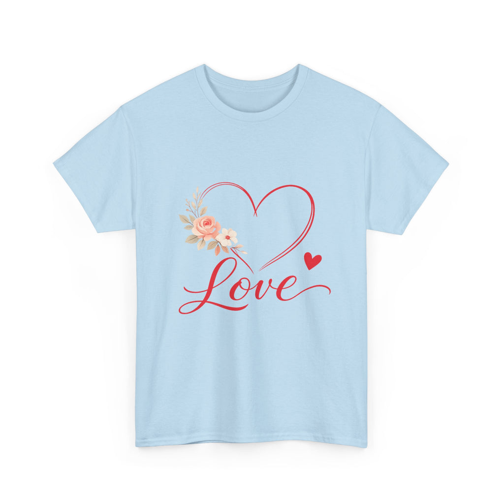 Love Heart Floral Tee — Romantic Valentine’s Day T-Shirt