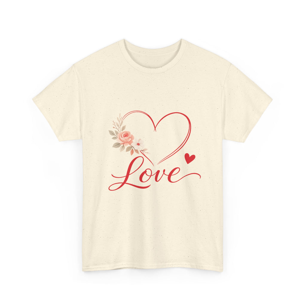Love Heart Floral Tee — Romantic Valentine’s Day T-Shirt