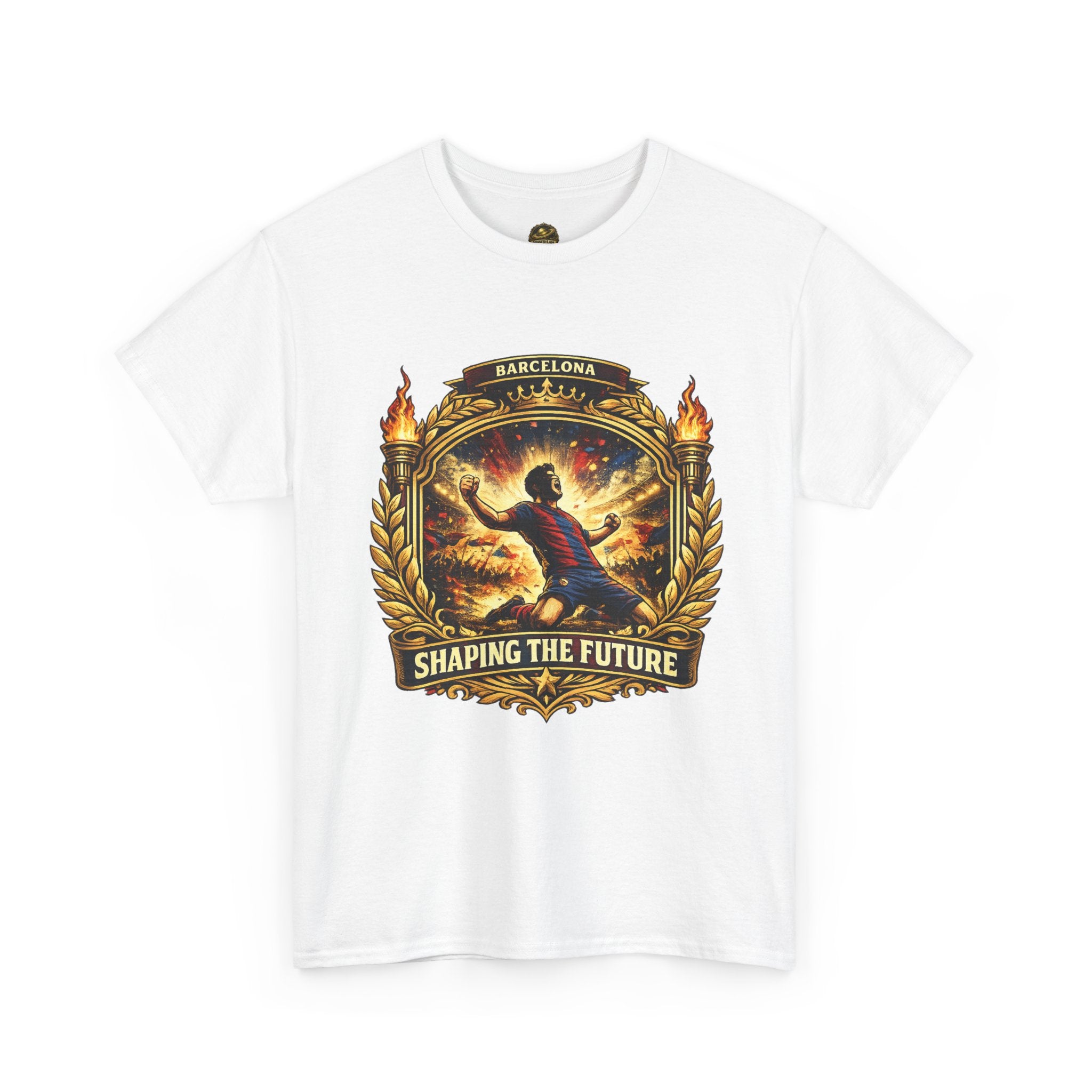 Shaping the Future T‑Shirt — Inspirational Barcelona Crest Graphic Tee